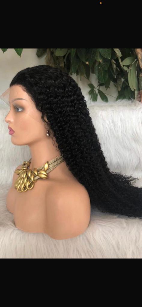 13”4 LACE FRONTAL 100%Human HAIR WIGS, KINKY CURLS 26”